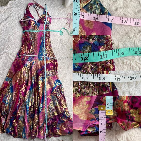 SOLD New Sue Wong beaded silk halter prom dress gown cocktail long pink Nocturne - Picture 5 of 13